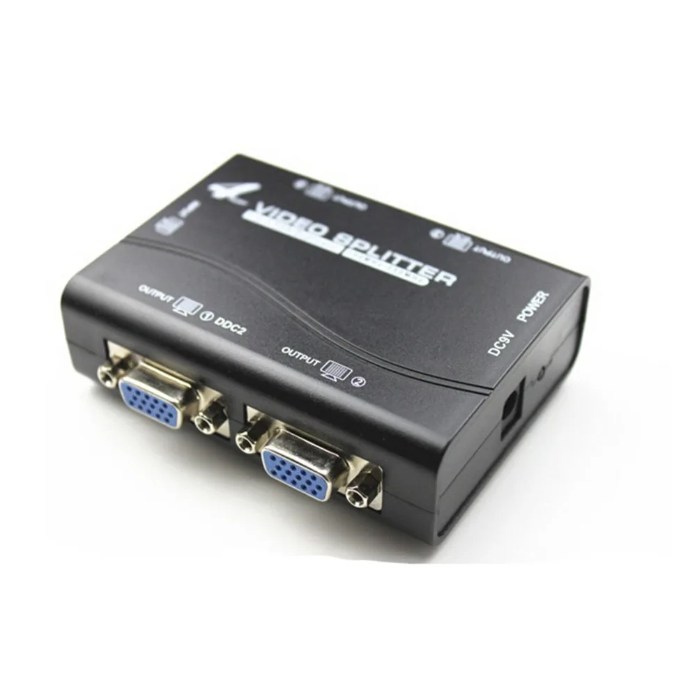Новое поступление Fengru VGA Video Splitter Дубликатор 1-в-4-из 250 мГц устройства cascadedable