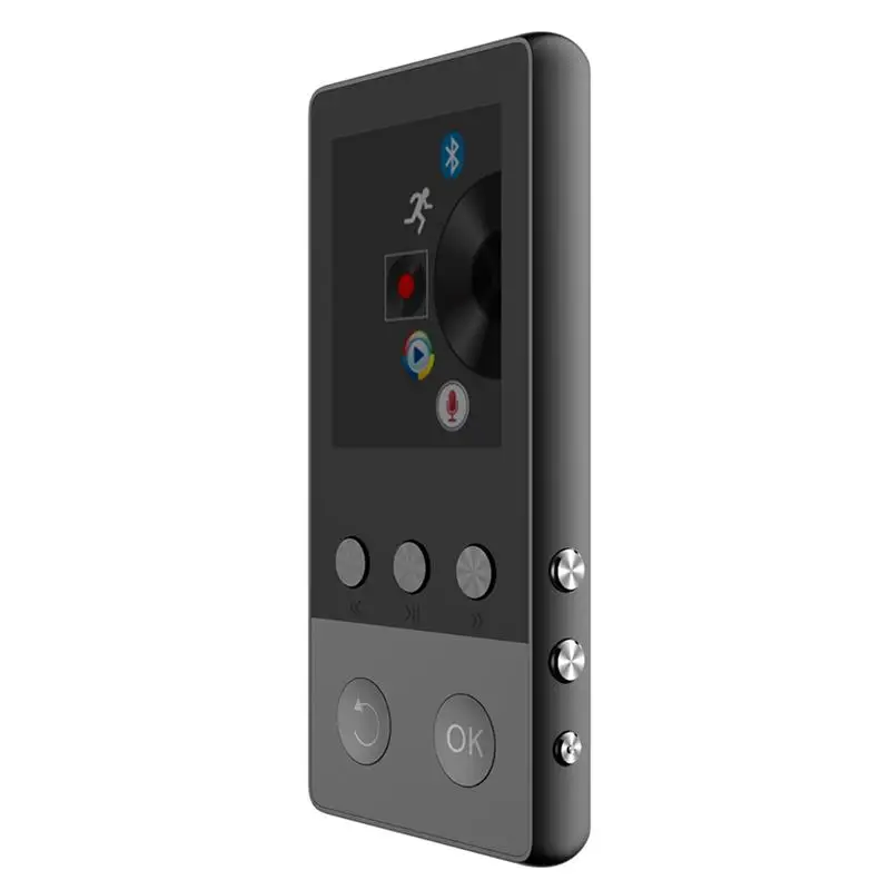 Новинка, металлический Bluetooth MP4 плеер 8 ГБ, экран 1,8 дюйма, воспроизведение 50 часов с fm-радио, электронная книга, аудио, видео плеер, портативный Walkman - Цвет: Черный