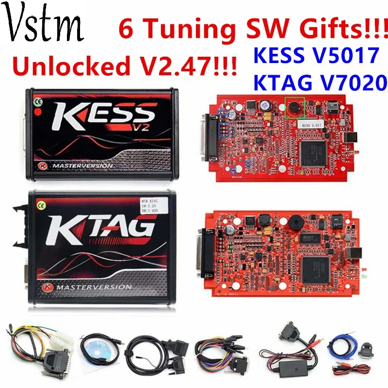 KESS мастер Kess V2.47 V2.23 V5.017 ЕС красный pcb без знака предел ЭБУ программирования Ktag OBD2 менеджер Тюнинг Комплект для автомобиля/трактор