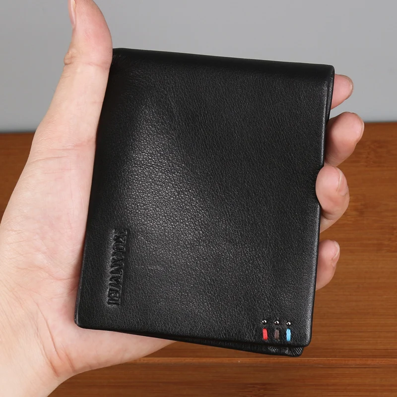 Fashion Men Wallet Soft Black Cow Hide Genuine Leather Male Wallets Purse with Money Pocket &amp Photo Holder Card Holder(XW5505) | Багаж и