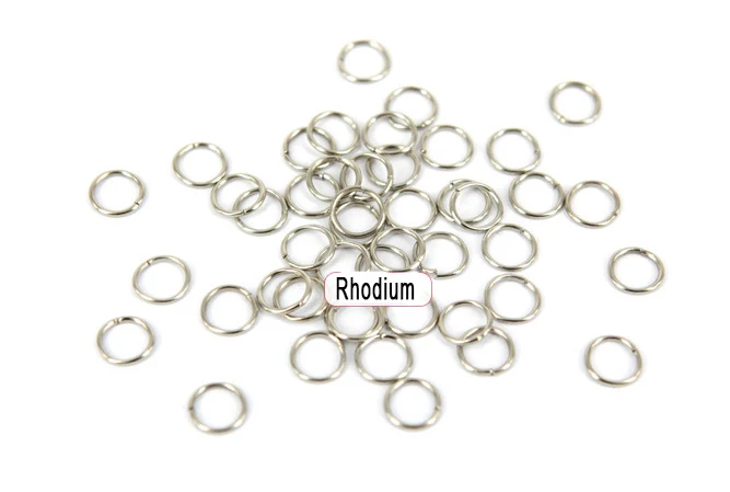 rhodium 100 шт./пакет 4681012 мм металлические соединительные кольца серебро/золото/бронза Цвет Разделение кольца Разъемы Набор «сделай сам» для конечные бусины в форме цветов, для изготовления ювелирных изделий - Цвет: rhodium