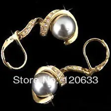  Ювелирные изделия Прекрасный Элегантный Новый Lithe спираль серый жемчуг капельки