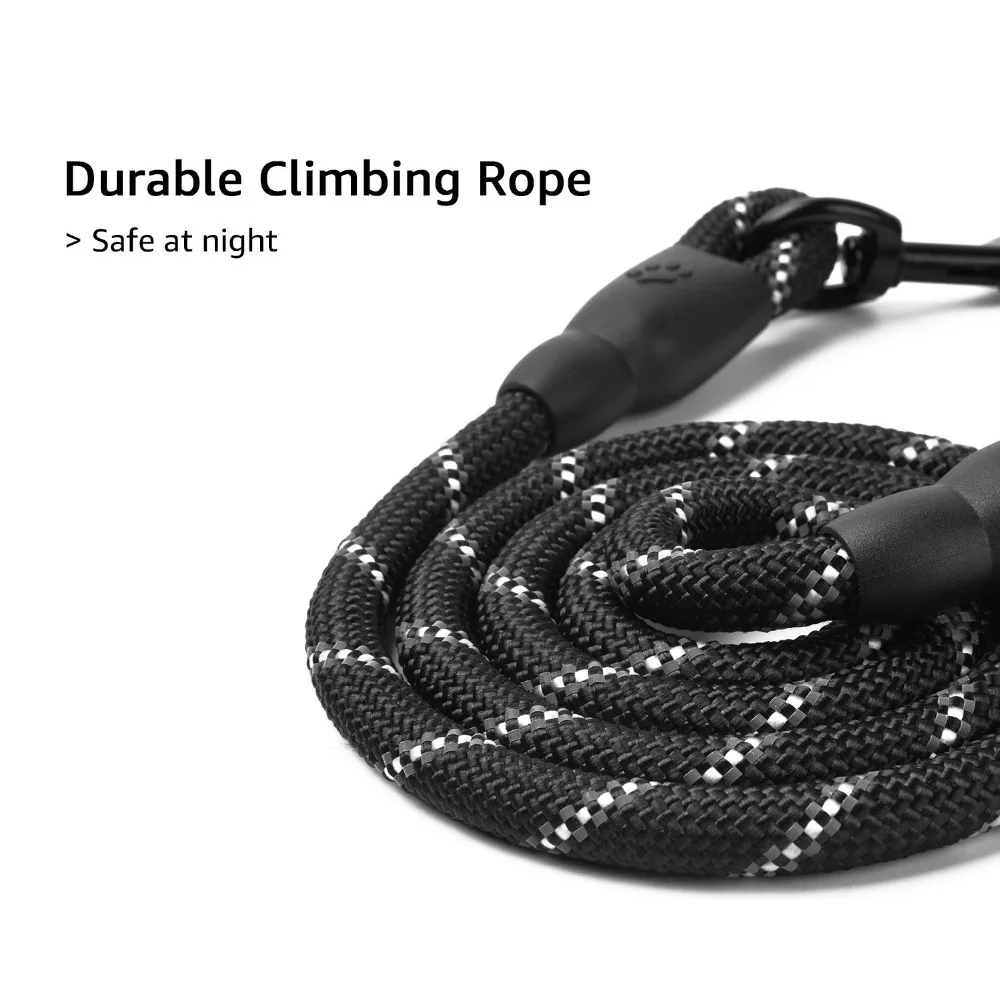 DEIRYLE Strong Dog Leash With Comfortable Padded Handle Highly Reflective Round Rope for Medium and Large Dogs 5ft | Дом и сад