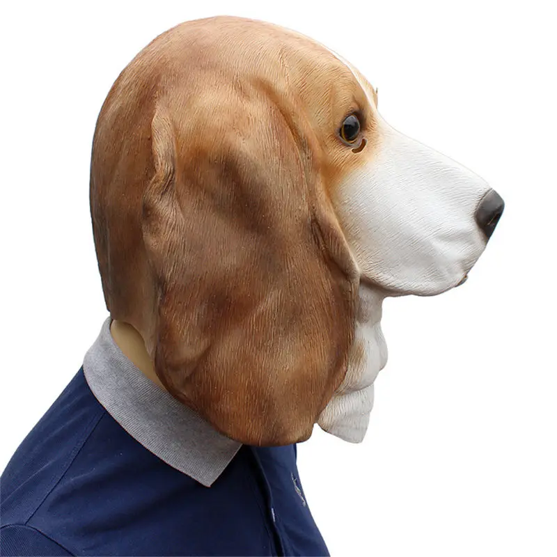 

2019 New Masks Bassett Dogs Animal Trendy Unisex Latex Mask High Quality Fashion Men Mask Party Festival Decorations Gift