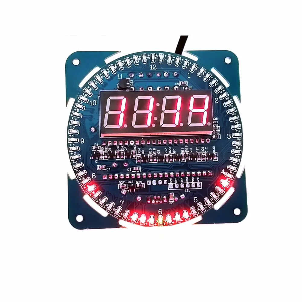 

1 шт. DS1302 вращающиеся светодиодсветодиодный электронные цифровые часы 51 SCM обучающая плата 5 В