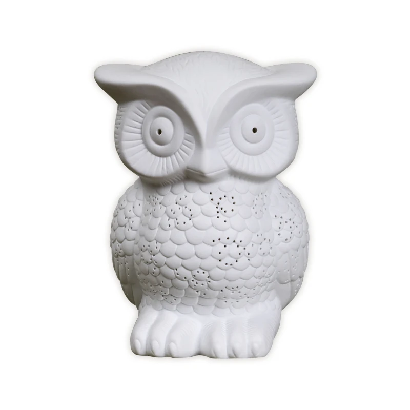 Creative Novelty White Ceramic Owl Table Lamp for Bedroom Bedside Living Room Kid's Present Cartoon Night Light 1700 | Освещение