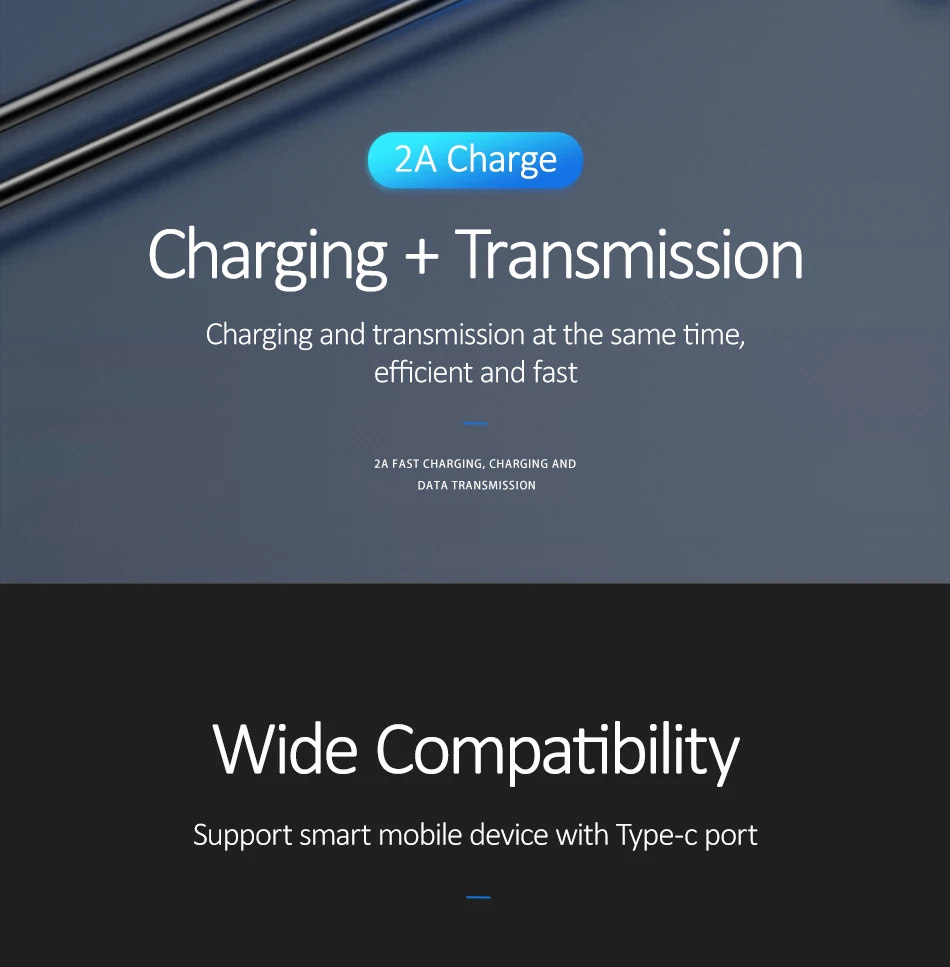 Кабель type-C для samsung, Xiaomi, huawei, USAMS, USB C, кабель 2A, быстрая зарядка, кабели для мобильных телефонов, круглый кабель USB type-C для синхронизации данных