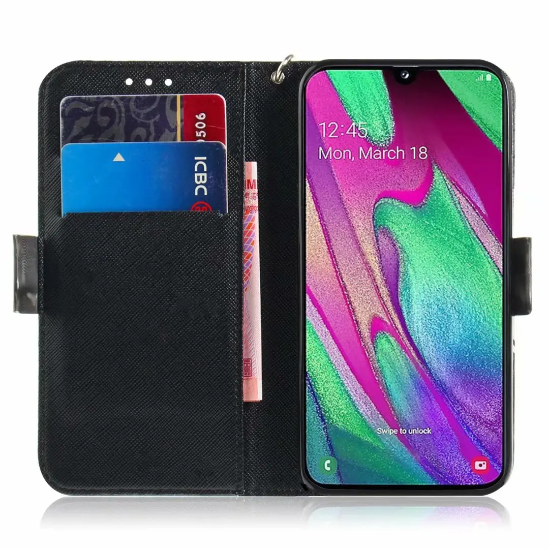 Цветной кожаный чехол-бумажник для samsung Galaxy S10 плюс S9 S8 A7 A9 A10 A40 A30 A50 J4 J6 плюс M10 M20 M30 чехол Чехол с героями мультфильмов