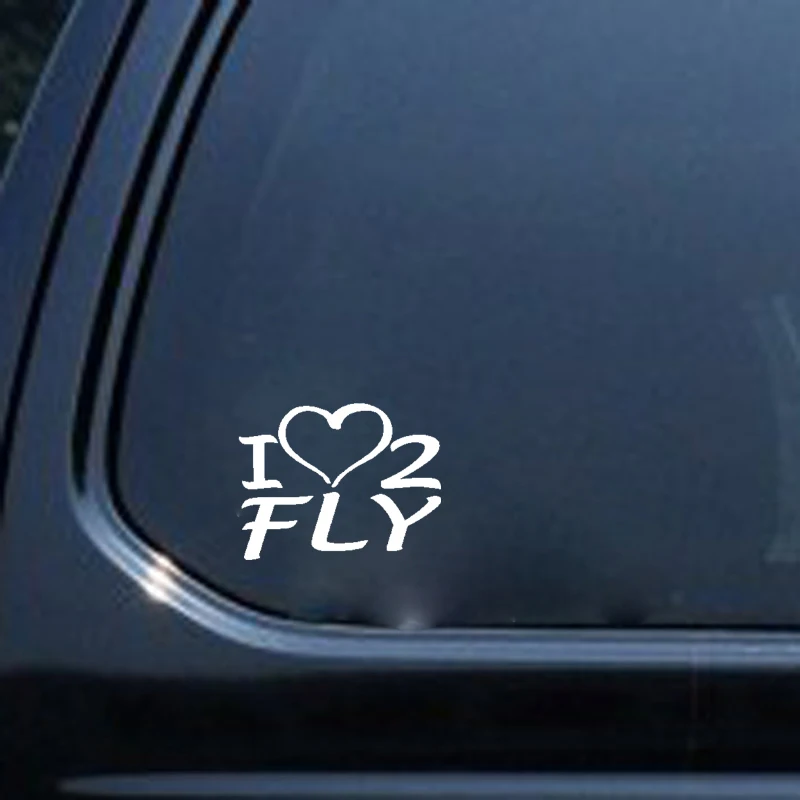 

YJZT 14.3CM*11.1CM Word I Heart To Fly Insect Interesting Lifelike Vinyl Decal Art Car Sticker Black/Silver C19-1176