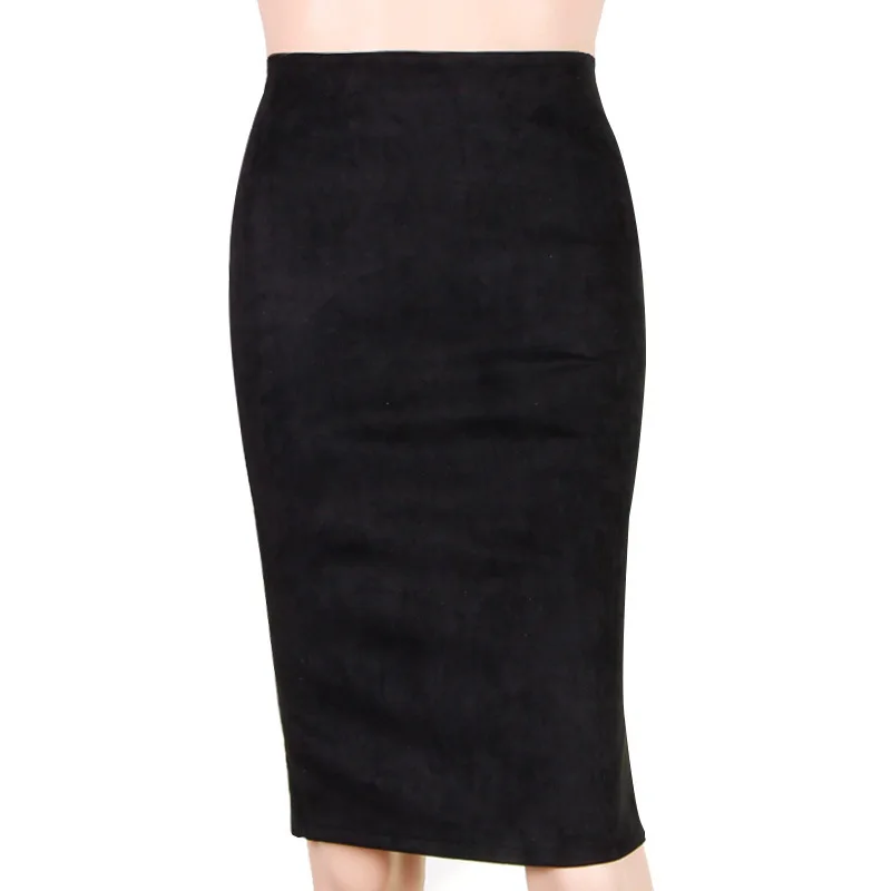 Юбка-карандаш YSDNCHI женская замшевая модная до колен с разрезом на лето | Женская