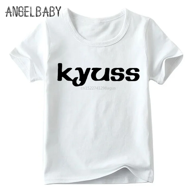 Boys and Girls Kyuss Rock Band Print T shirt Kids Summer Short Sleeve White Tops Children Fashion Casual T-shirt ooo779 |