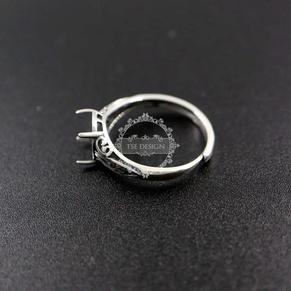 8x10MM oval prong setting 925 sterling silver ring bezel basic size diameter 18mm DIY adjustable 1223079 | Украшения и аксессуары