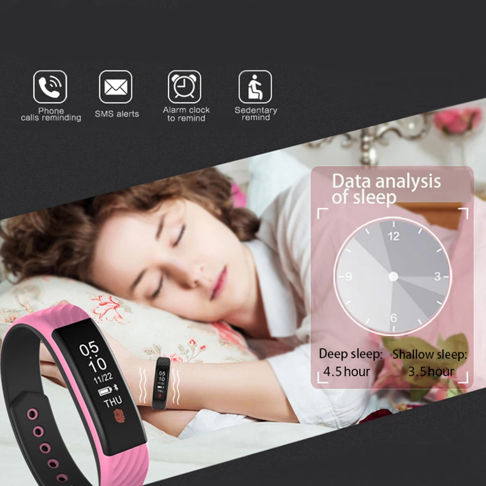Время владельца Smart Band трекер Браслет Шагомер сна сердечного ритма Мониторы