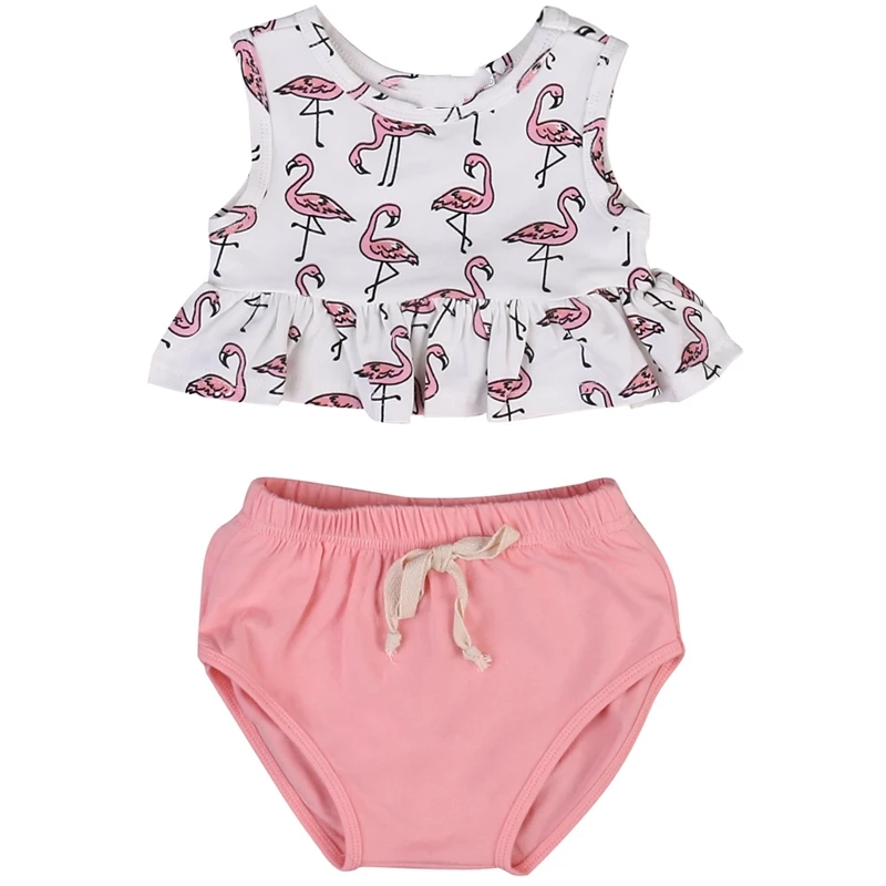 Комплект из 2 предметов милая Одежда для новорожденных и маленьких девочек лето