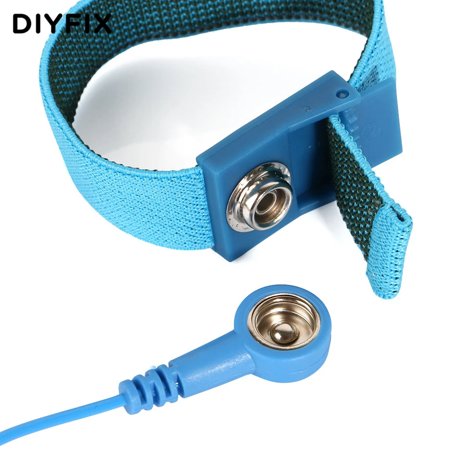 Антистатический наручный ремешок DIYFIX ESD эластичная лента с зажимом для