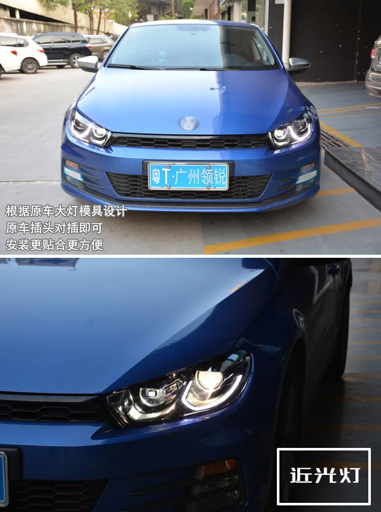 CarTuning чехол для VOLKSWAGEN Scirocco светодиодный налобный фонарь 2009 2010 2011 2012 2013 года для Scirocco фара в сборе