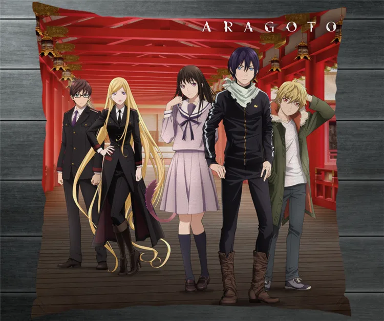 Noragami Yato Hiyori Iki Yukine Kazuma Bishamonten Fanart Двусторонняя Наволочка Чехол для подушки