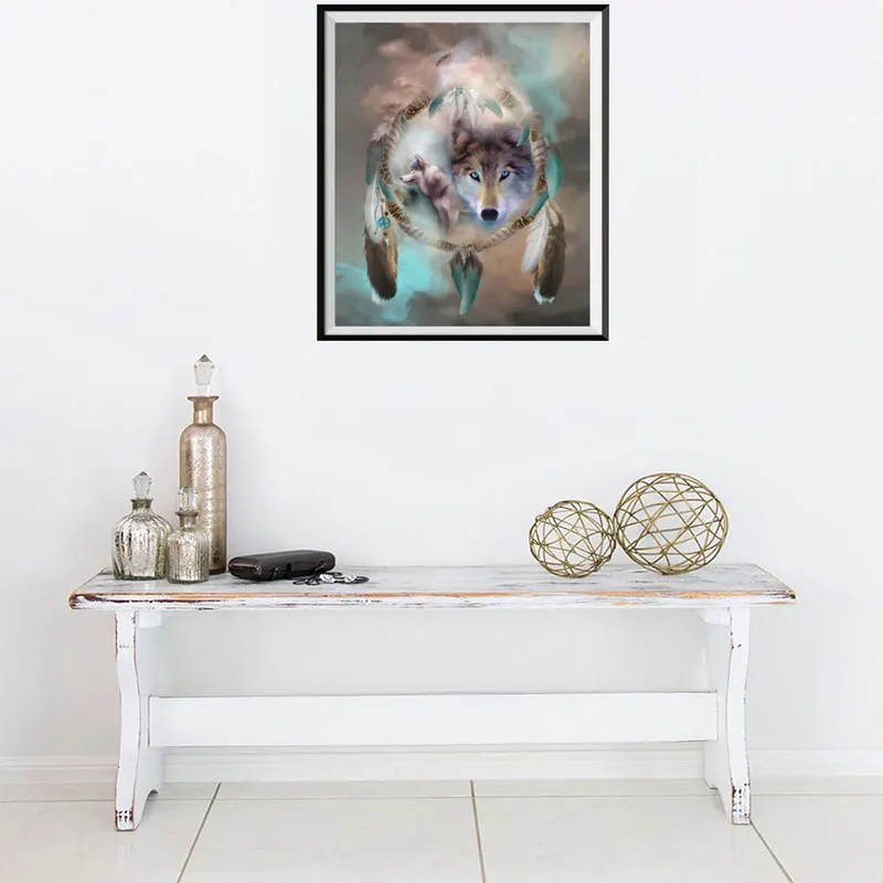 Partial 5D Diamond Painting Mosaic Wolf Crystal Cross Stitch Drill Embroidery Rhinestone Animal Home Decoration | Дом и сад