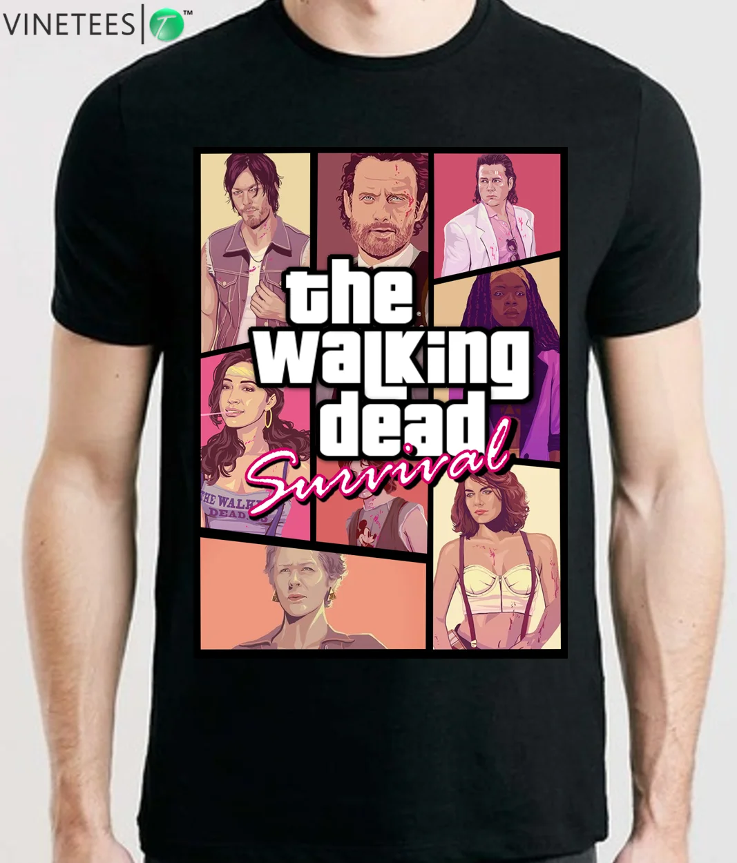 THE WALKING DEAD TWD SEASON 9 RICK GRIMES DARYL DIXON NEEGAN MAGGIE Мужская футболка крутая Повседневная