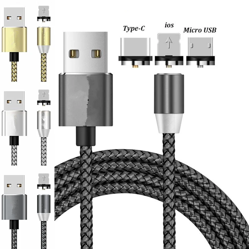 360 Круглый Магнитный кабель для подключения к сети Type C Micro USB Подключите мобильный