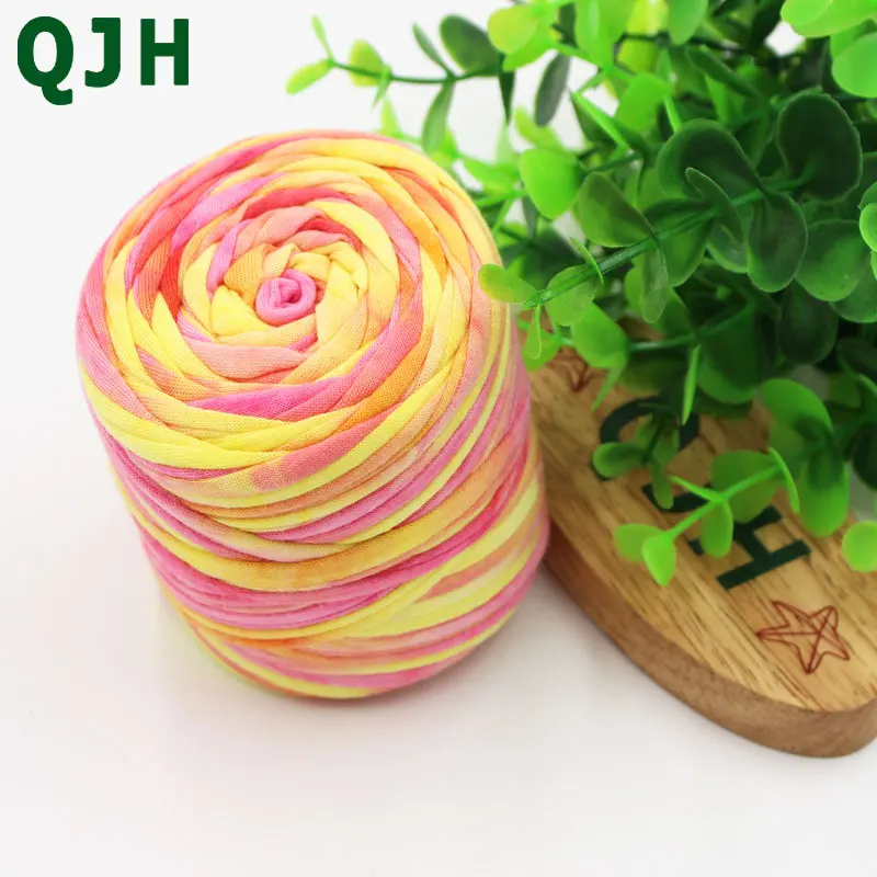 Мягкая толстая пряжа для вязания Diy сумка подушка ковер Сумочка 6-8 мм вязаная крючком тканая полосатая ткань футболка необычная пряжа 150 г 45 метров