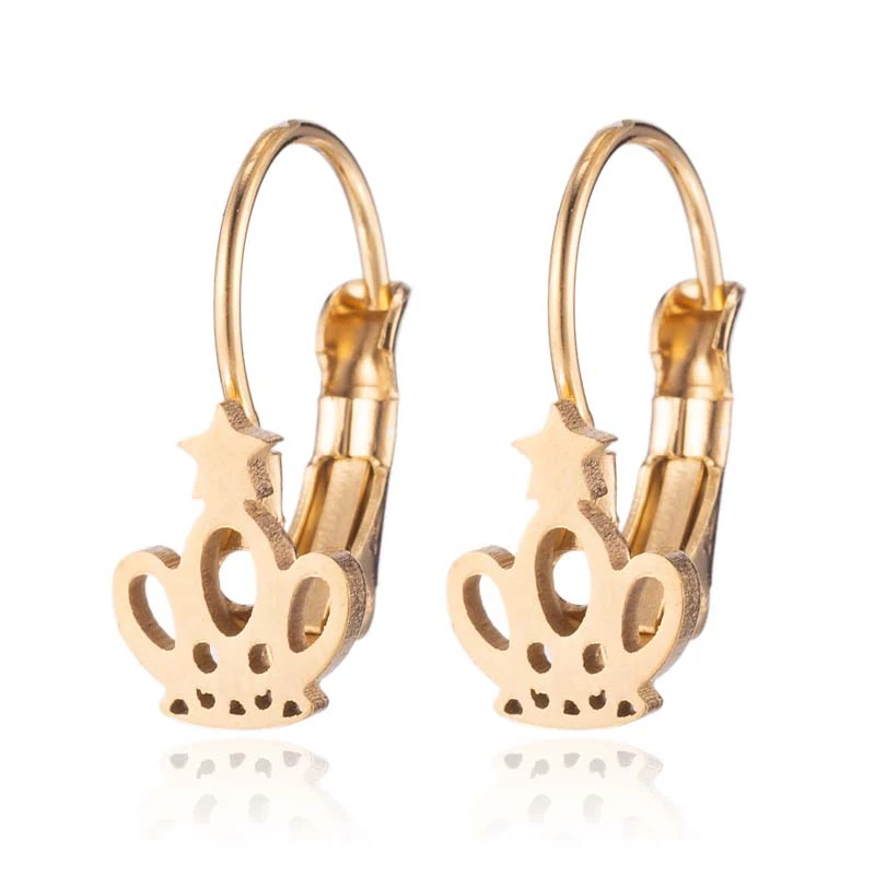 Hfarich милые серьги в виде королевской короны большие изысканные очаровательные