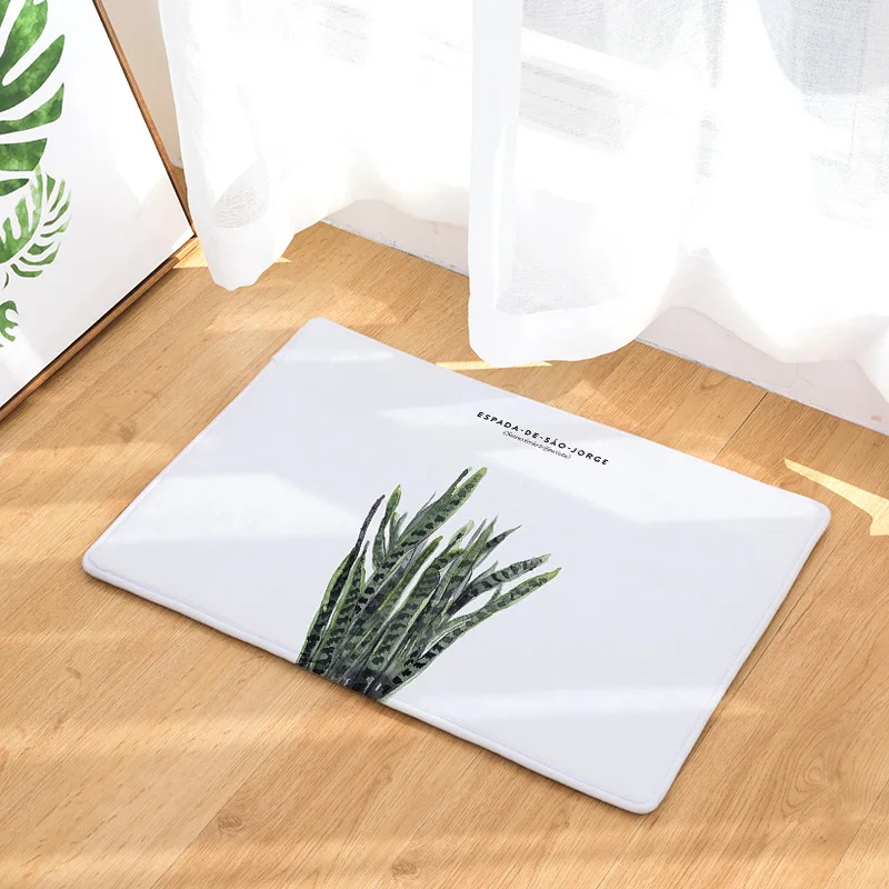 CAMMITEVER Light Green Tropical Plants Leaves Soft Carpets Anti-slip Rugs Computer Chair Mat Floor for Kids Room Home Decor | Дом и сад