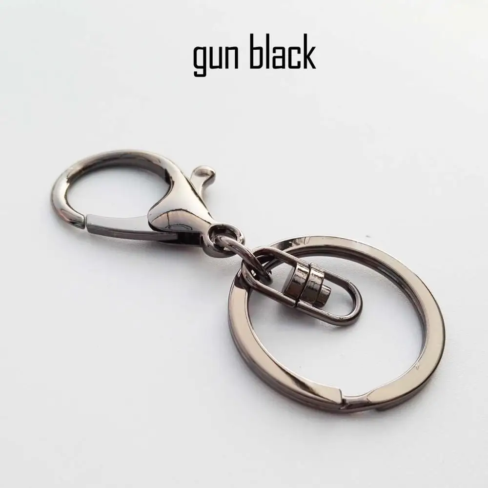 gun black DIY брелок для ключей от автомобиля, застежка-карабин, уплотнительное кольцо, кожаная сумочка, кошелек, Ювелирная подвеска, подходит для пряжки, триггер, оснастка, крюк - Цвет: gun black
