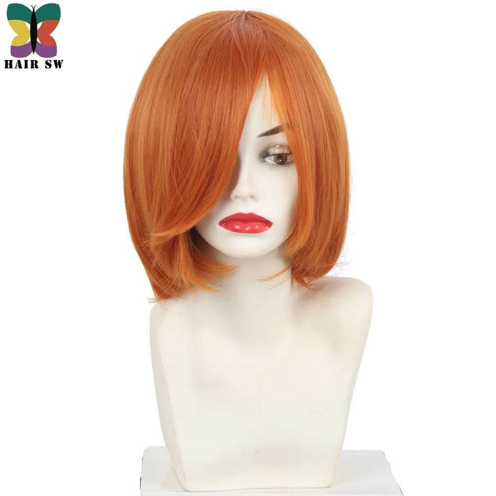 Волосы SW Короткие прямые женские синтетические парики боб с длинной челкой для