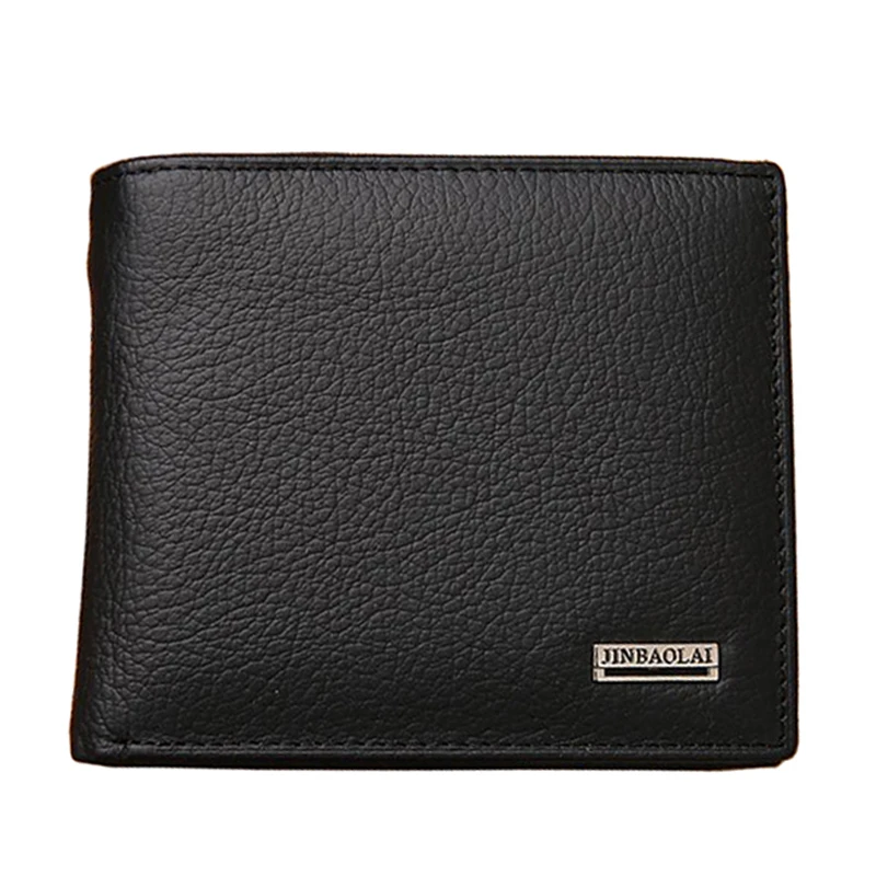 Модные новые мужские кошельки из натуральной кожи брендовый качественный черный