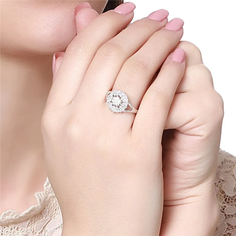 Популярные женские серьги-гвоздики с кристаллами Swarovski Белый циркон кольцо Bijoux