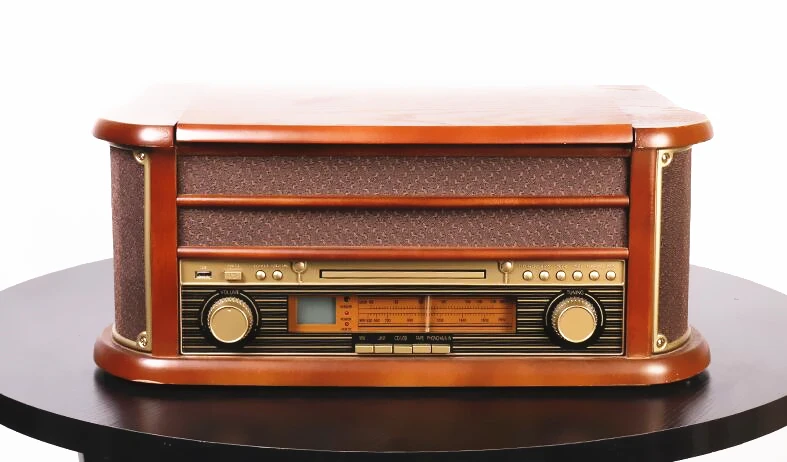 Виниловый граммофон HX Classic в ретро-стиле с функцией Bluetooth и радио 220 В | Электроника