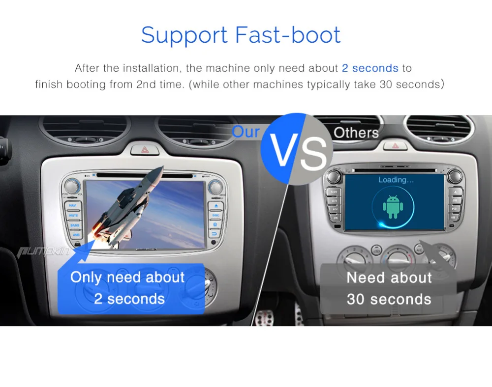 Pumpkin2 Din Android 7 1 автомобильный dvd-плеер для Ford Mondeo/Focus четырехъядерный 2G RAM 32G ROM GPS