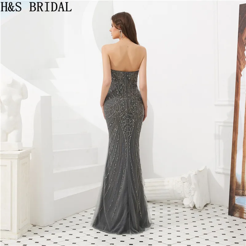 H&ampS Bridal Sweetheart Evening Dress Luxury Beading Sleeveless Women Formal Arabic Gown With Chiffon Bolero Robe De Soiree | Свадьбы и