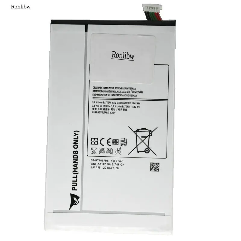 Ronlibw 5PCS 4900mAh Tablet Battery Replacement EB-BT705FBE For Samsung Galaxy Tab S 8.4 SM T700 T705 Batteries | Мобильные телефоны