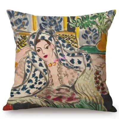 T281-10 Henri Matisse мастерски танцовщица со шляпой радость жизни украшение дома Художественный Диванный чехол для подушки льняная наволочка - Цвет: T281-10