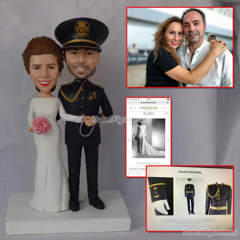 Фигурки туруи полиция и медсестры свадебный торт Топпер забавная пара