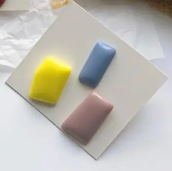 MENGJIQIAO New Candy Color Irregular Geometric Acrylic Resin Trendy Stud Earrings For Women Fashion Acetic Acid Oorbellen - Metal Color: yellow pink blue