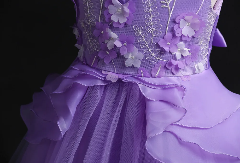 5 6 8 To 15 Years Children Spring Summer Ball Clothing White Blue Lavender Kids Dresses for Girls Party Wear | Детская одежда и