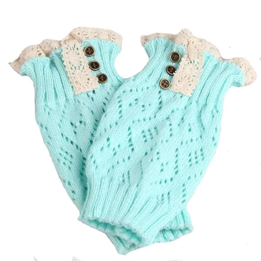 Новые Мягкие Зимние теплые детские модные вязаные кружевные гетры для маленьких