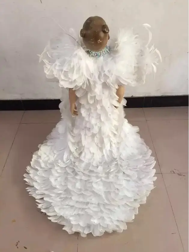 Перьевой креативный купальник плащ T станция служит сценические костюмы чаофу