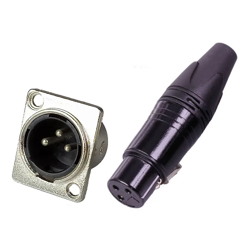 2 комплекта/4 шт 3 Pin XLR разъем в комплекте штекер Панель Крепление Шасси + гнездо