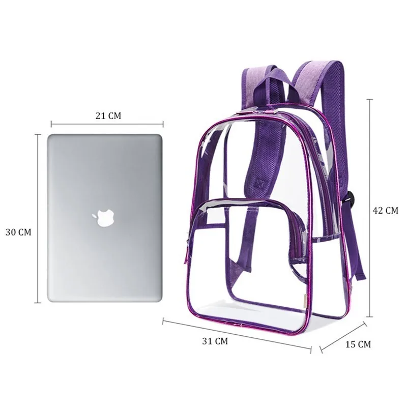 6 шт. Прозрачный женский рюкзак модные школьные сумки для девочек подростков
