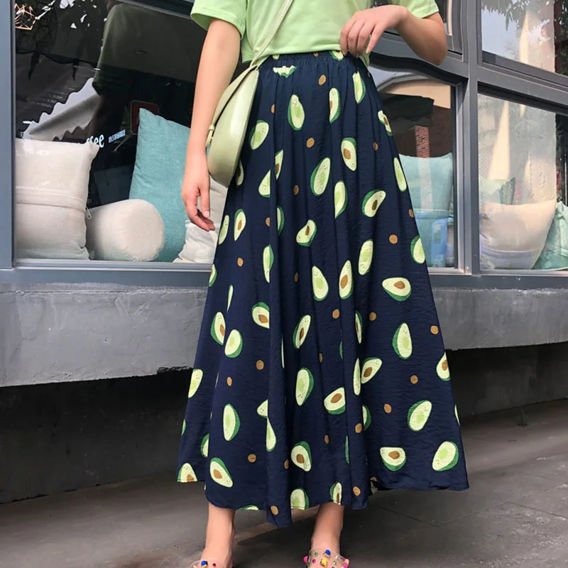 Fitaylor летняя повседневная юбка с цветочным принтом Женская эластичная длинная