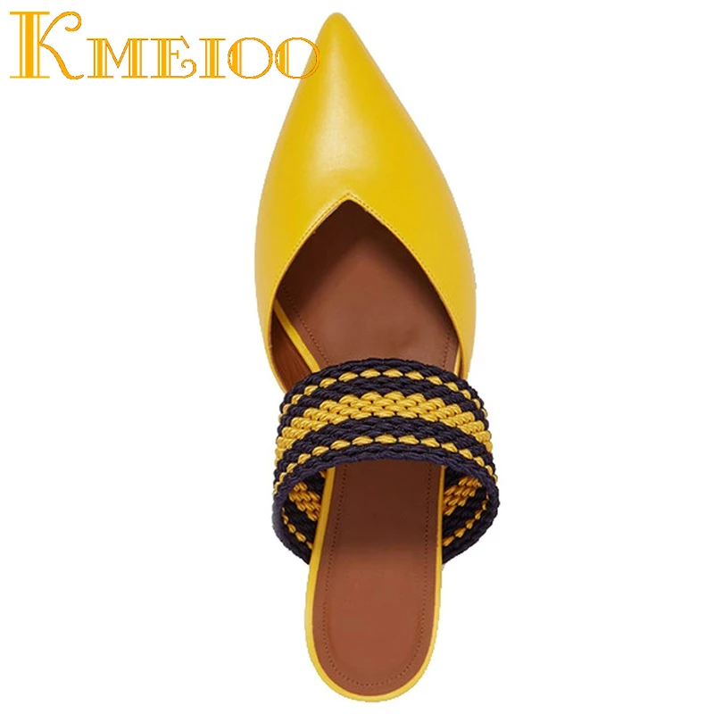 Kmeioo 2019 New Fashion flat US Size 5-15 sandals Women 2018 Pointed Toe Mules Slip On Woman Shoes Dress Party Ladies Slides | Обувь