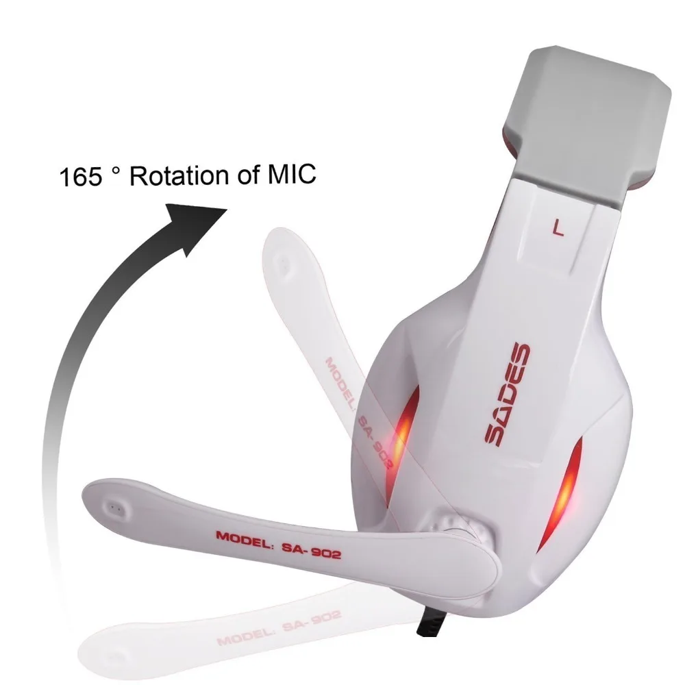 Sades SA 902 USB Игровые наушники 7. 1 объемное звучание ПК с микрофоном светодиодный