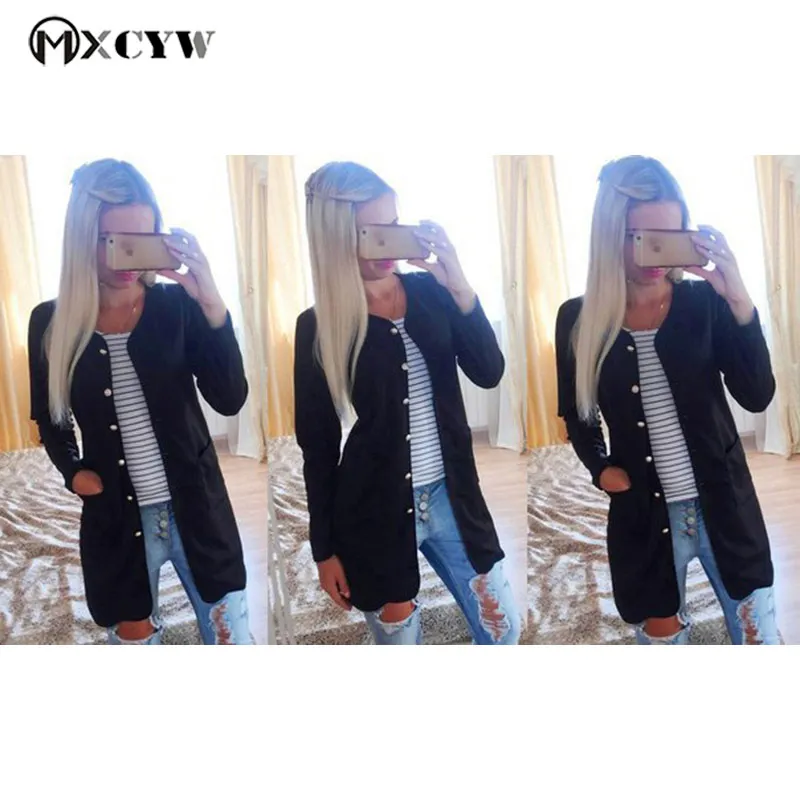 Women's Cardigan Fashion Casual Loose Long Sleeves Lady'S Sweater Jacket Solid Knitting Top Pull Female Clothes Cardigans |
