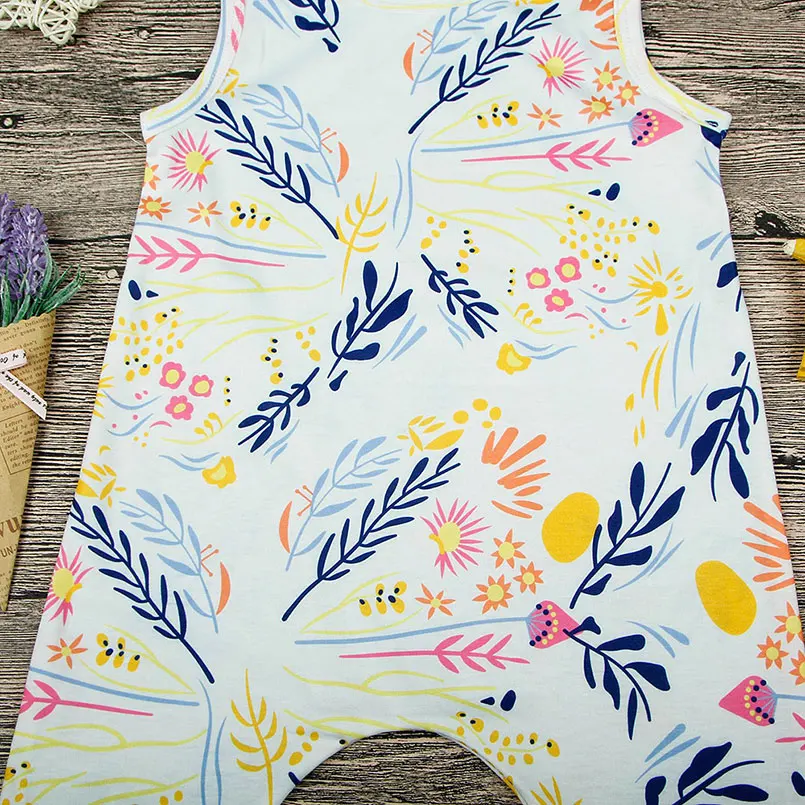 0-3 Years Boy Girl Clothes Baby Romper Printed Cotton Newborn Rompers White Sleeveless Jumpsuit Pajamas Climb Play Mats | Игрушки и