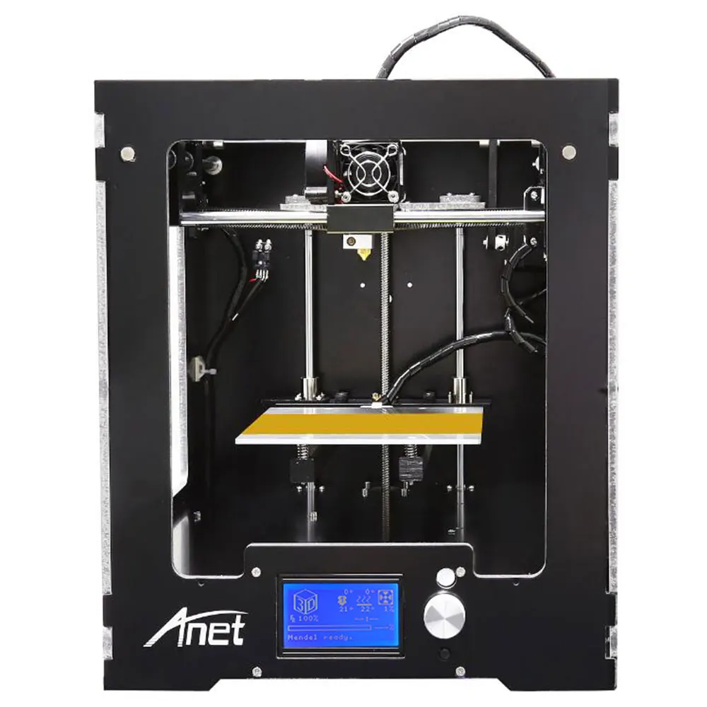 Новый обновленный закрытый металлический 3D принтер Anet A3S с многоцветной печатью