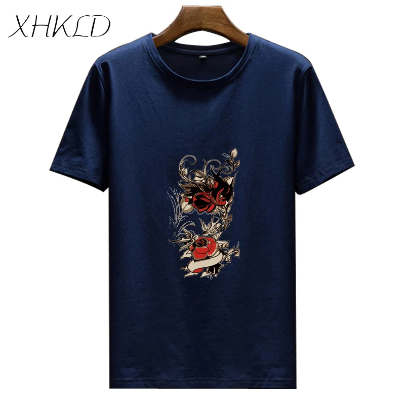 Mens Floral T Shirts Harajuku Flower Print Hip Hop Casual Short Sleeve Men Tops Tees Cotton Streetwear Camisetas Hombre Camisa | Мужская